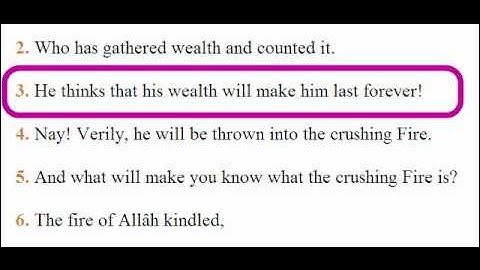 Translation of Quran Chapter104 ترجمة القرآن إنجليزي سورة الهمزة