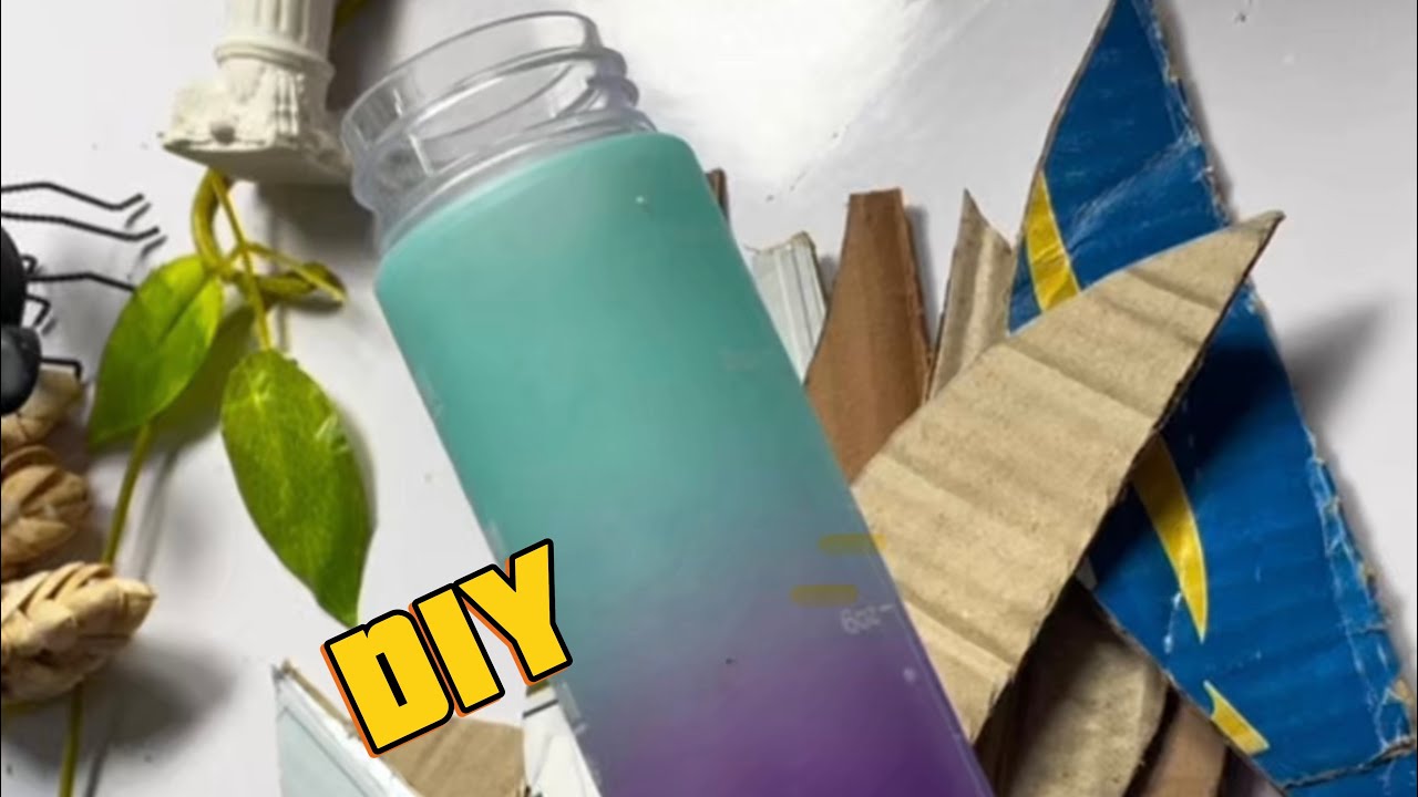 Fabulous idea to DIY cardboard and bottle into a beautiful flower vase|