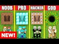 TUNNEL HOUSE BUILD CHALLENGE - Minecraft Battle: NOOB vs PRO vs HACKER vs GOD / Animation ENTRANCE