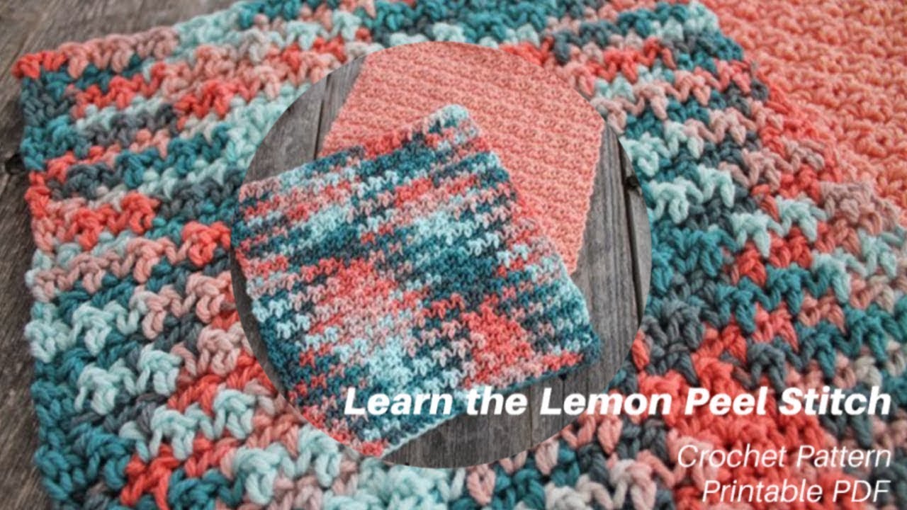 Easy Left Handed Crochet Stitch Pattern Tutorial Lemon Peel - YouTube