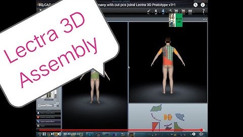 Lectra Modaris 3D cad pattern fitting 📱Basic t shirt many with cut pcs joind Lectra 3D Prototype