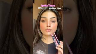 Lipstick shade with filter vs without filter #shortvideo #youtube