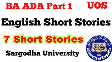BA ADA Part 1 English 7 Most Imp Short Stories Sargodha University | BA ADA English Guess Paper UOS