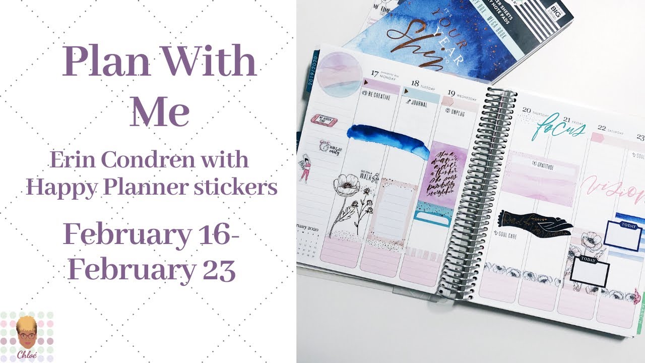 Plan with Me Erin Condren Planner with Happy Planner stickers - YouTube