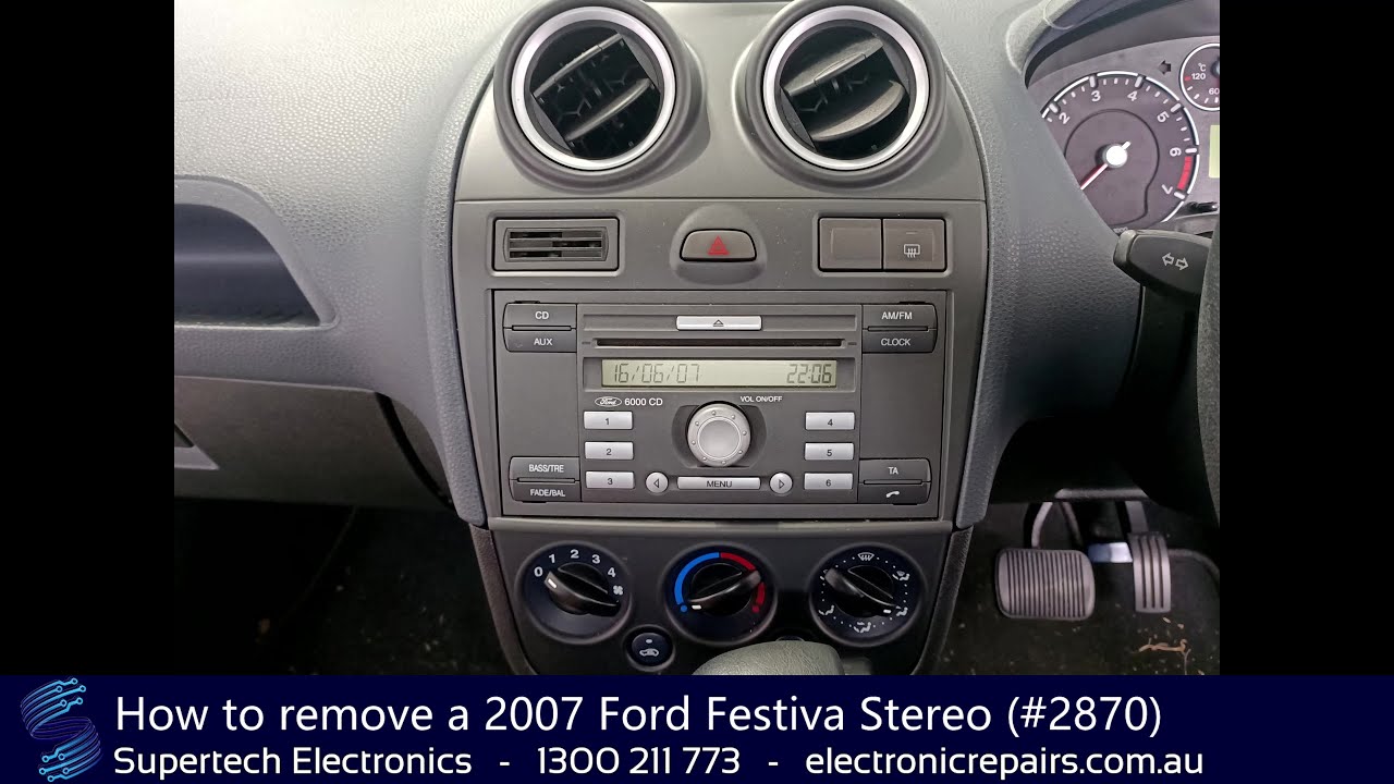 How to remove a 2007 Ford Festiva Stereo (#2870) - YouTube