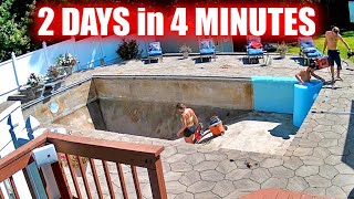 TIMELAPSE: Replacing a 20+ year old Pool Liner in 4 minutes!