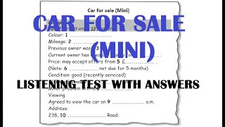 Car for sale (Mini) Listening test