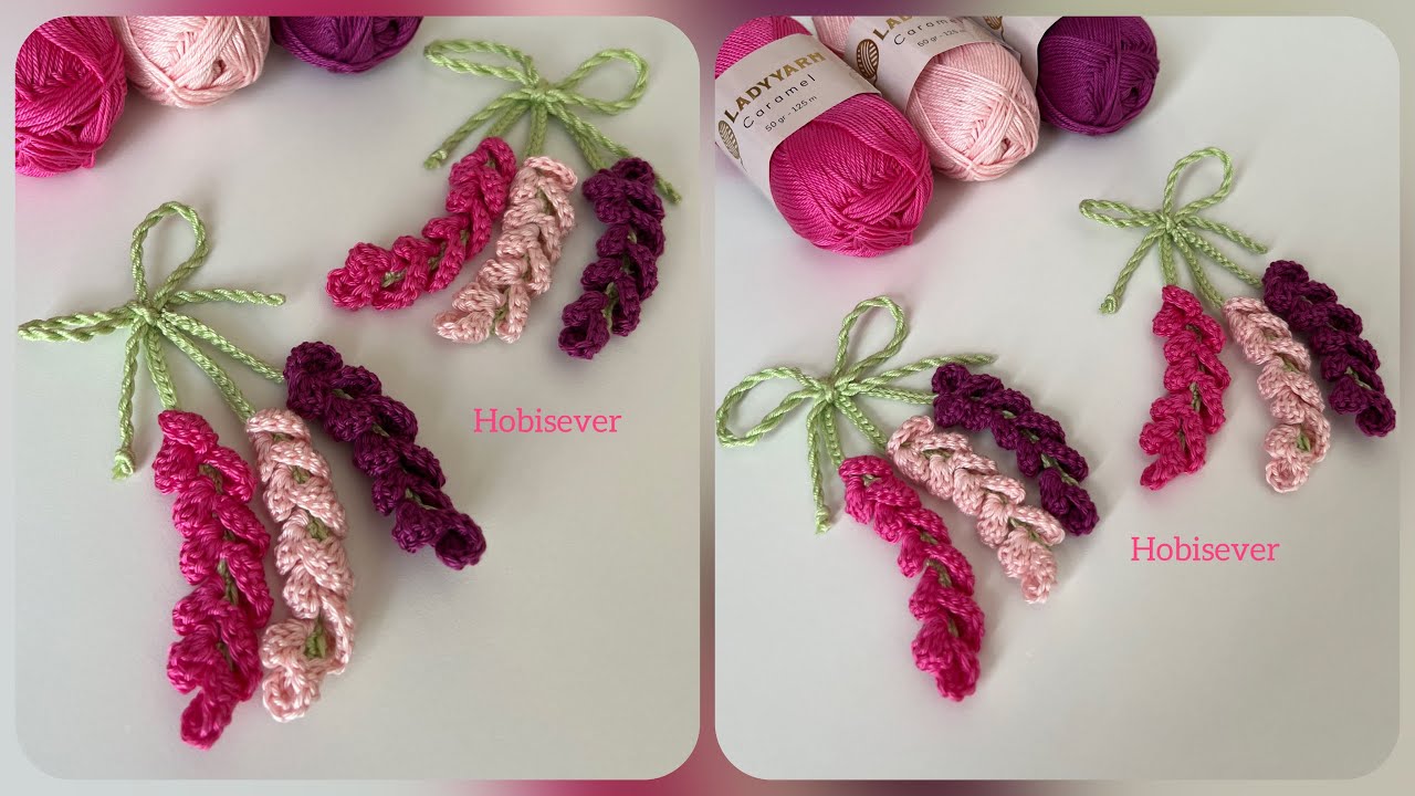 HARİKA❣️Lavanta Çiçeği Örgü Modeli Yapımı 🌺 Crochet Lavender Flower Pattern / ÇİÇEK ÖRGÜ MODELLERİ