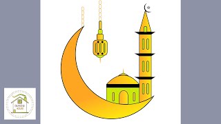 Ramadan Design| Easy graphics tutorial| illustrator design Ramadan Mubarak| how to design a mosque|