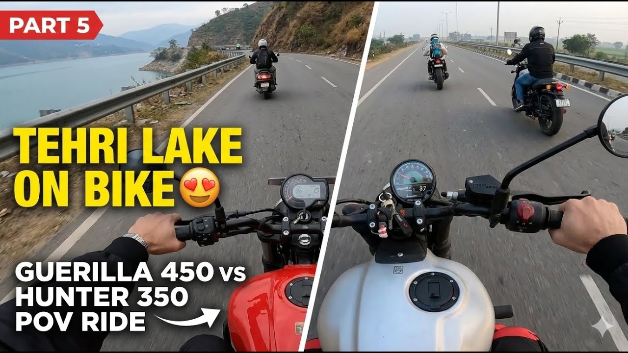 Guerilla 450 vs Hunter 350 POV Ride 🔥 | Tehri Lake on Bike 😍  (Part 5)