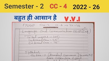 Semester 2 CC 4 | semester 2 language and communication skills | fyugp sem 2 syllabus | ip_centre