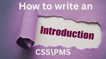 How to write an Introduction of Questions in CSS\PMS| How to write Introductio of an essay