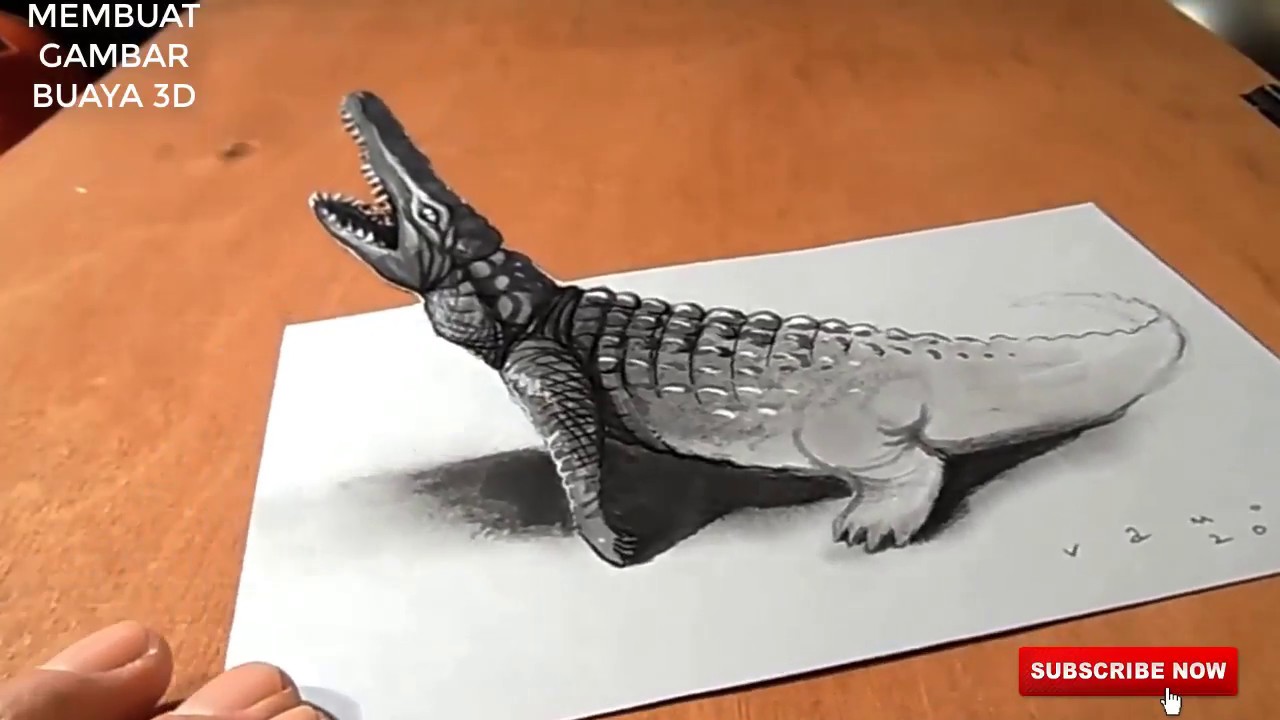 Menggambar Tiga  Dimensi  3D Gambar  Buaya YouTube