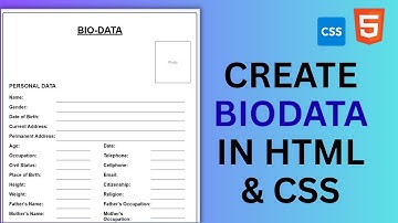 #01 How to Create Biodata Using HTML and CSS | Simple & Responsive Biodata Website Design Tutorial
