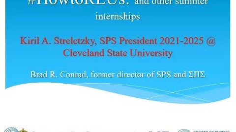 Fall 2023 Zone 7 Meeting: How to REU