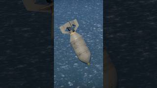Russian bomber releases its payload over an aircraft carrier