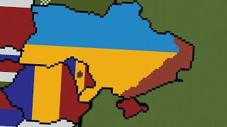 How to build world flag map in minecraft small scale | Ukraine + Moldova | Part 9