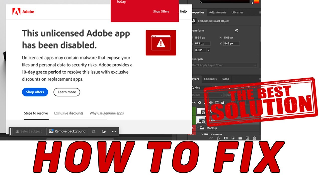 How to Fix 'This unlicensed Adobe app has been disabled' on Photoshop 2025