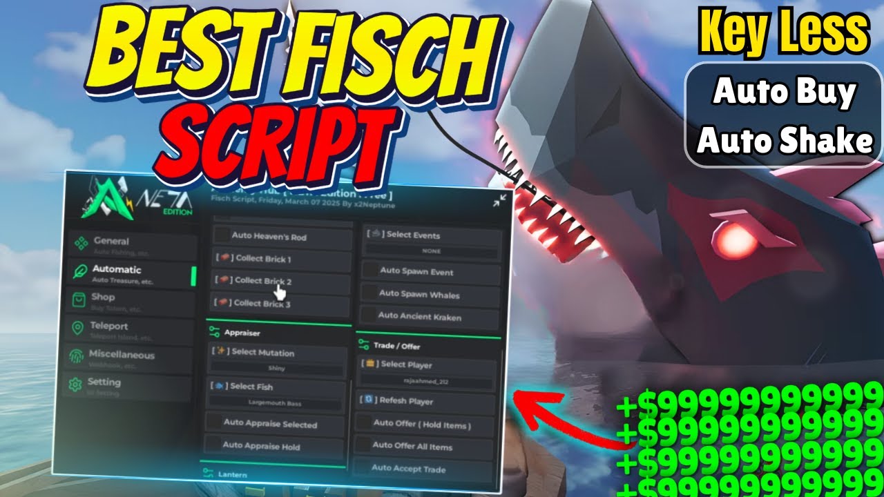 🔥 Best Fisch Script 2025 | Roblox Hack for Unlimited Cash, Auto Sell ...