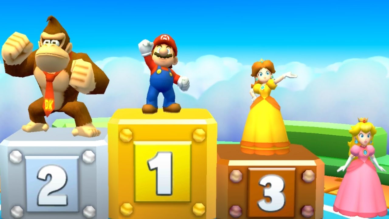 Mario Party: Star Rush - MiniGames - Mario Vs Donkey Kong Vs Daisy Vs Peach