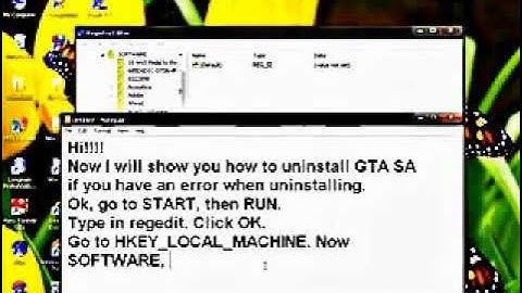 HOW TO UNINSTALL GTA SA WITH ERROR WHEN UNINSTALLING