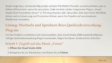 So setzen Sie das „Standard-Quellcodeverwaltung-Plug-in“ für Visual Studio 2008