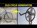 Old cycle wheel into a DC Motor power Generator
