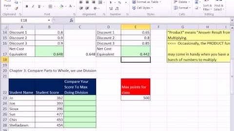 Excel 2010 Business Math 13: Multiplying and Dividing in Excel