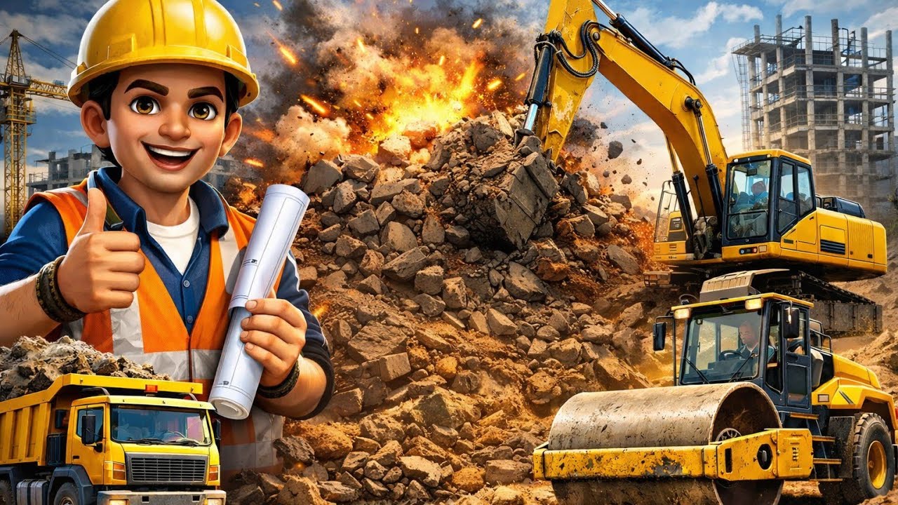 👉 मजेदार Construction Game Gameplay | JCB & Truck Action
