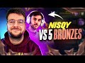 Nisqy vs 5 bronzes  le premier joueur lec du challenge une vrai dinguerie ft tiky