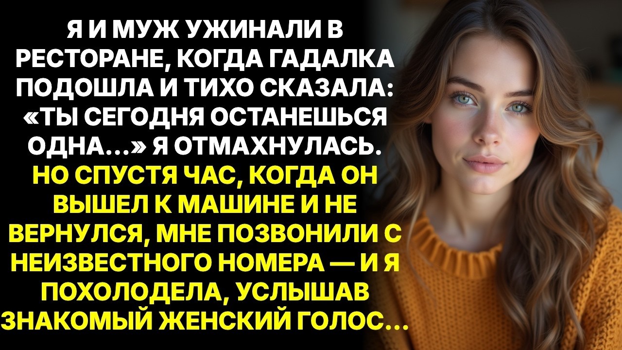 На годовщине свадьбы гадалка подошла к нашему столику:«Сегодня ты останешься одна…» Я не поверила но