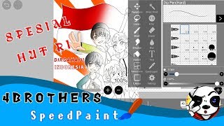 Ayo Menggambar 4Brothers - Spesial Hut Ri 73 Minecraft Speedpaint Indonesia