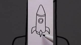 رسم صاروخ 🚀 بطريقة سهلة وبسيطة#shorts