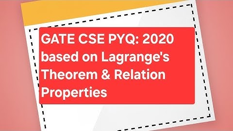 Discrete Mathematics: GATE CSE PYQ 2020 (Lagrange