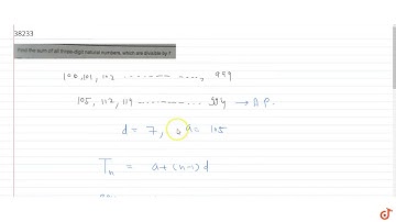 find the sum of all three digit natural numbers which are divisible by `7`