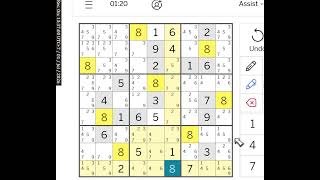 Expert Sudoku Los Angeles Times July 1, 2026 (Auto Candidate Mode)