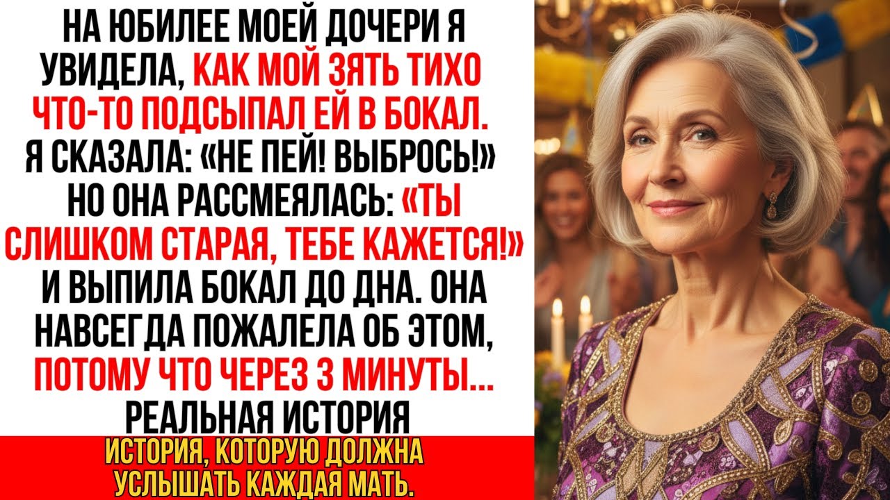 Я увидела, как зять что-то подсыпал дочери в бокал. Я крикнула 