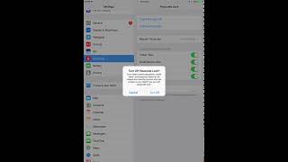 How to turn passcode off on iPad