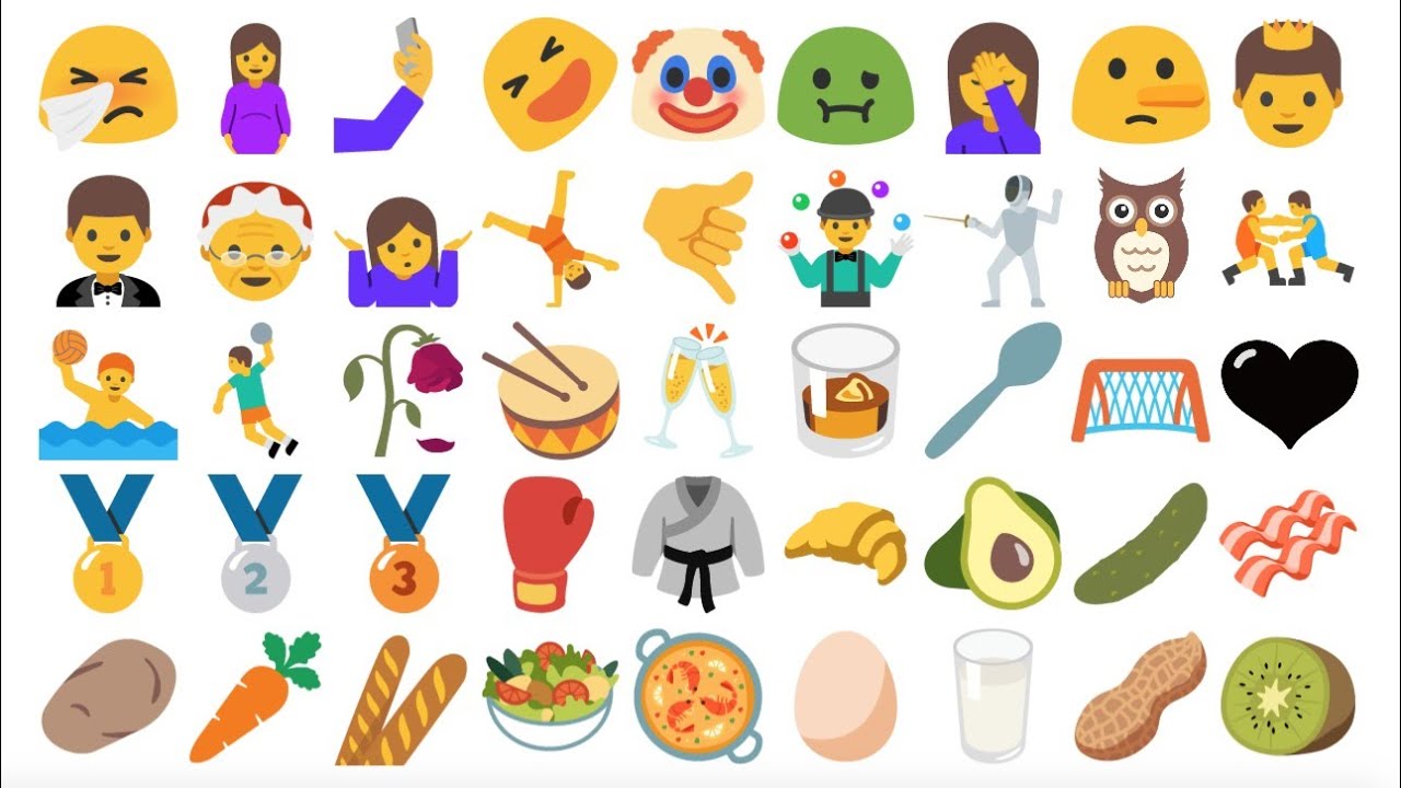 All New Android Nougat Preview 2 Emojis (Unicode 9) - YouTube