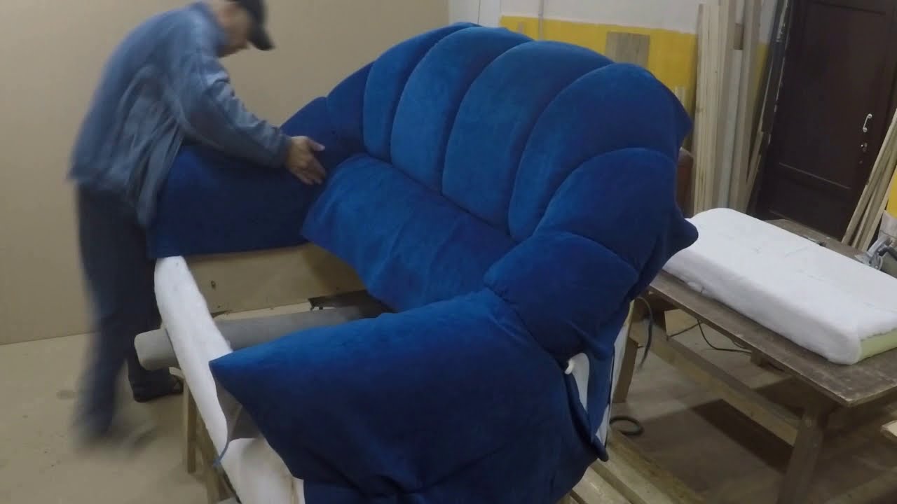 Замена обивки на домашнем диване. - YouTube