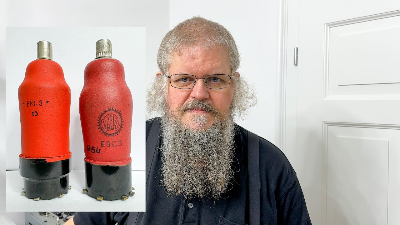 Detailansicht und Betrieb der NF-Verstärker Triode EBC3 von Valvo und ...