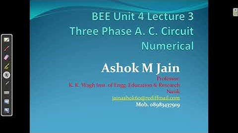 BEE | Three phase A C  Circuit  Numericals | Unit 4 - 3