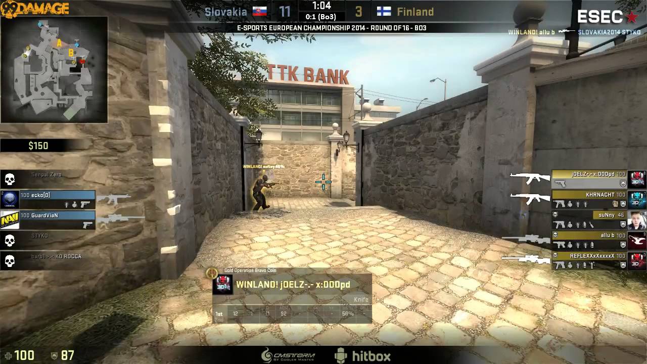 Slowakei vs. Finnland | Viertelfinale, European Championship 2014 | (de_overpass)Map 2