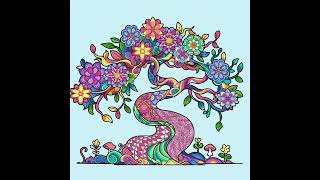 ColorTheWorld | Color by Number nr. 77 - Tree of colors #painting #relaxingart #colorbynumber #fyp