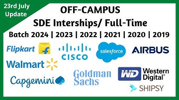 Latest Off Campus Drives 2024, 2023, 2022, 2021, 2020, 2019 Batch | July 2021 Update
