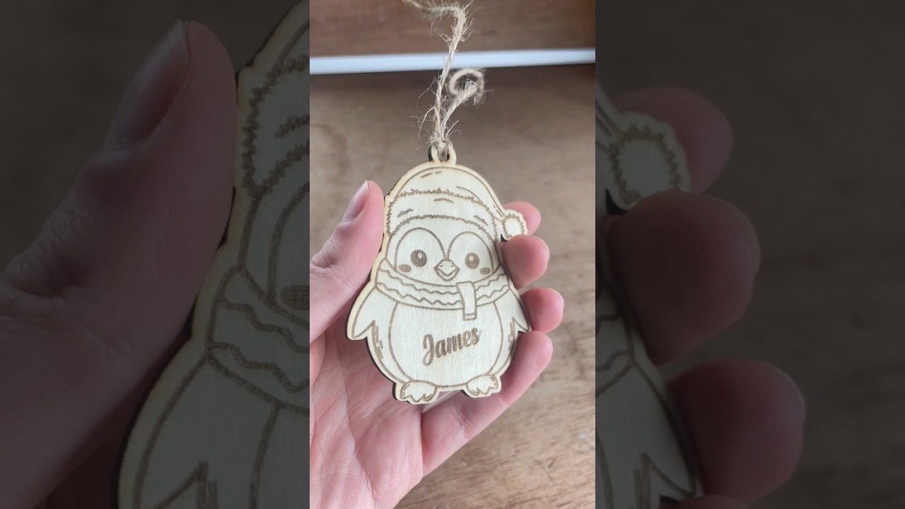 Day 1 ✅ Personalised Penguin Christmas Ornament 🐧 