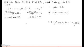 Tris Buffer Calculation with Addition of 3 mL of HCl