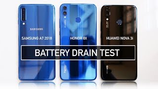 Samsung A7 2018 / Honor 8X / Nova 3i BATTERY DRAIN Test | Zeibiz