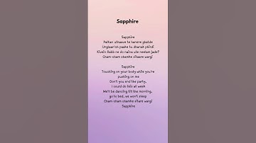 Thumbnail of Sapphire lyrics  #ytshort #song #sapphire#lyrics  #viralvideo #silimakhatun