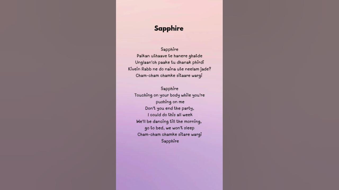 Sapphire lyrics  #ytshort #song #sapphire#lyrics  #viralvideo #silimakhatun